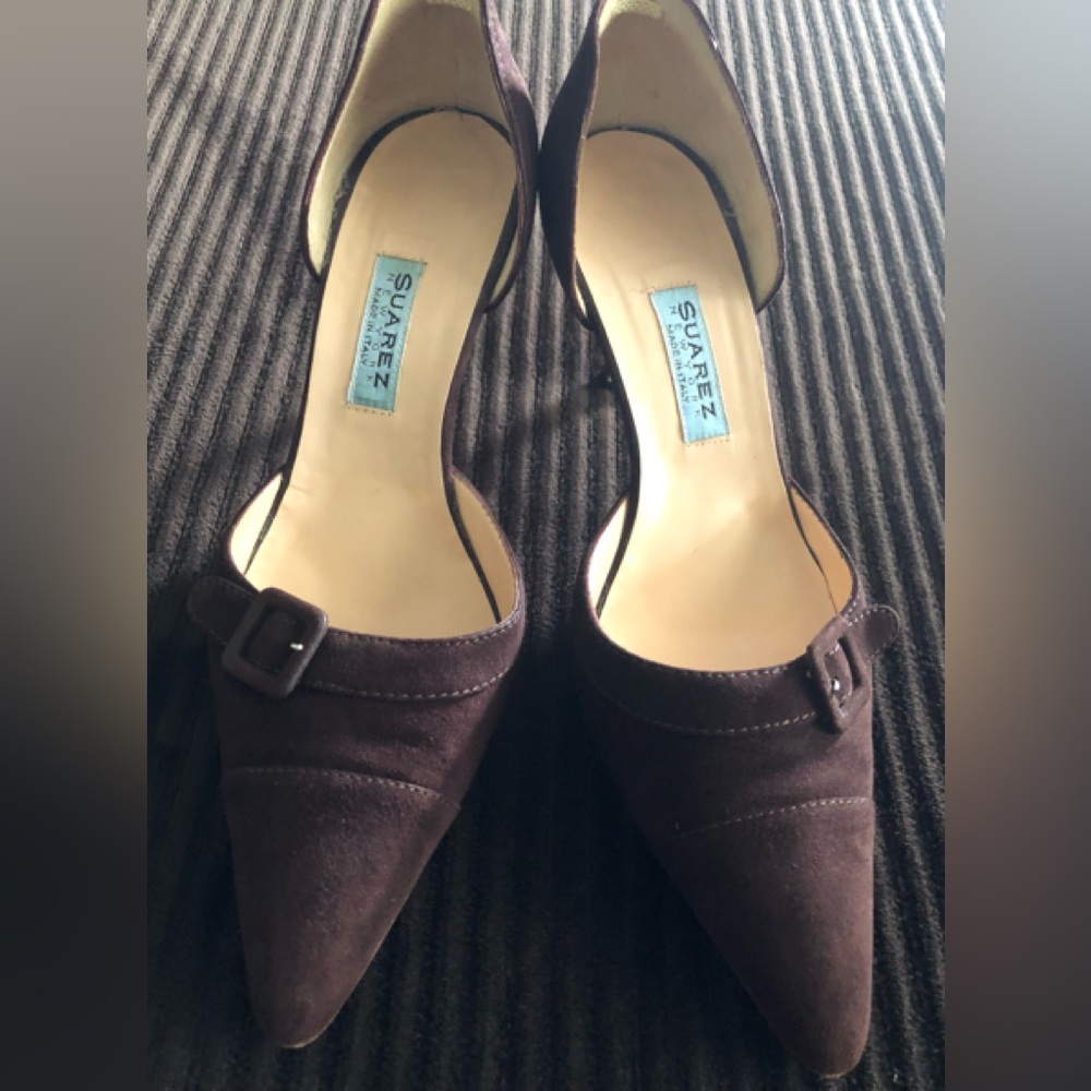 Suarez New York Dark Brown Suede Women's Heels Size 40